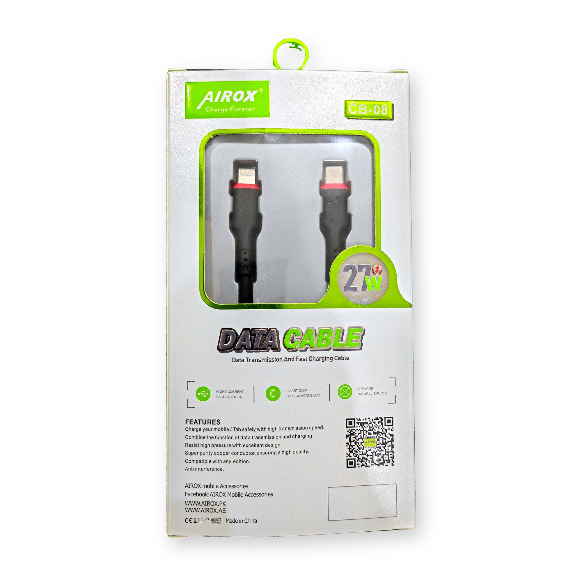 AIROX CB-08 Type-C to Lightning Data Cable 27W - Image 2