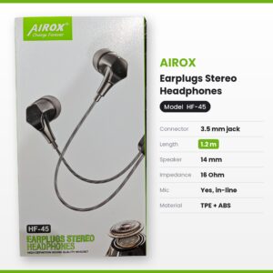 AIROX HF-45 Earplugs Stereo Headphones (3.5mm)