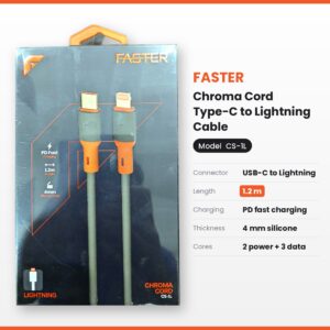 FASTER Chroma Cord CS-1L USB-C to Lightning PD Cable