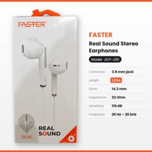 FASTER JOY-J20 Real Sound Stereo Earphones (3.5mm)