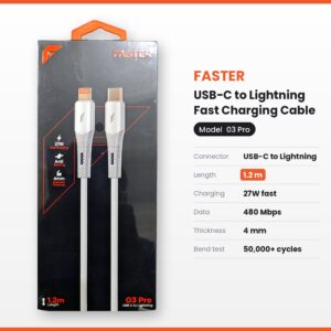 FASTER 03 Pro USB-C to Lightning 27W Fast Charging Cable