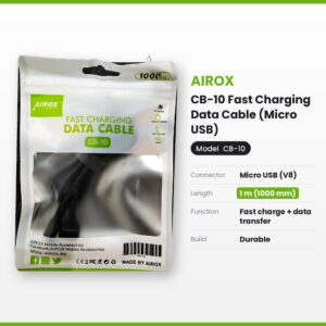 AIROX CB-10 Fast Charging Data Cable (Micro USB) 1m