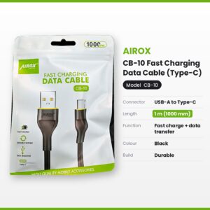 AIROX CB-10 Fast Charging Data Cable (Type-C) 1m - Black