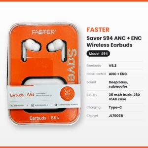 FASTER Saver S94 ANC + ENC Wireless Earbuds