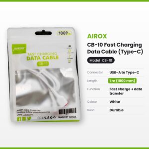 AIROX CB-10 Fast Charging Data Cable (Type-C) 1m - White